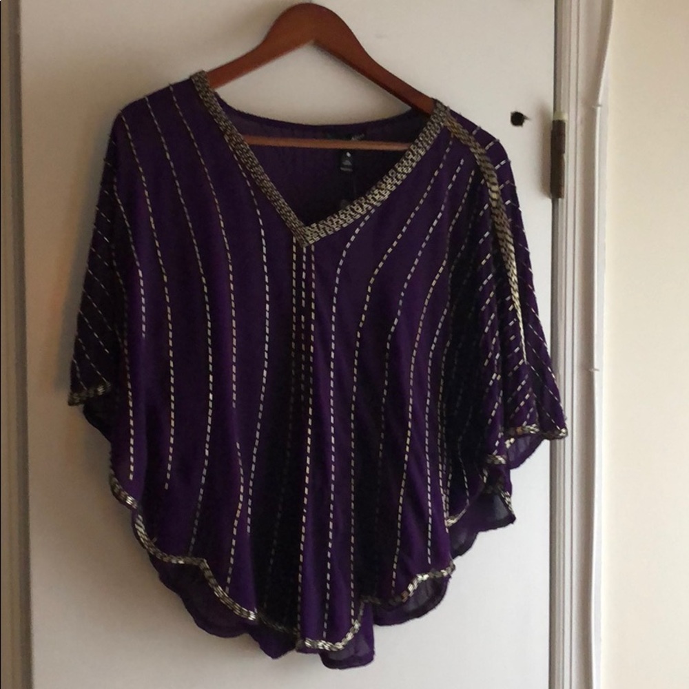 Aqua purple going out top